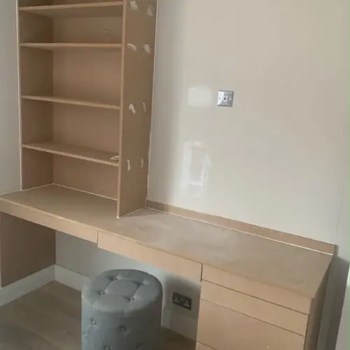 Bespoke dressing table and shelving unit