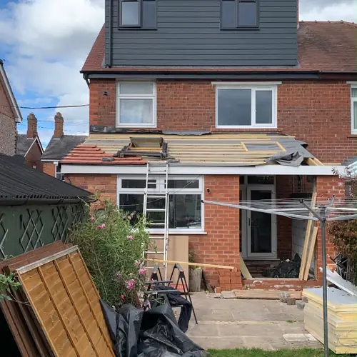 Dormer loft conversion and rear extension under construction