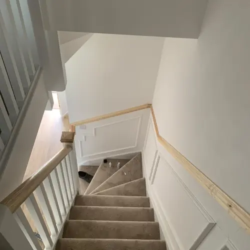 Stairwell panelling and spindles